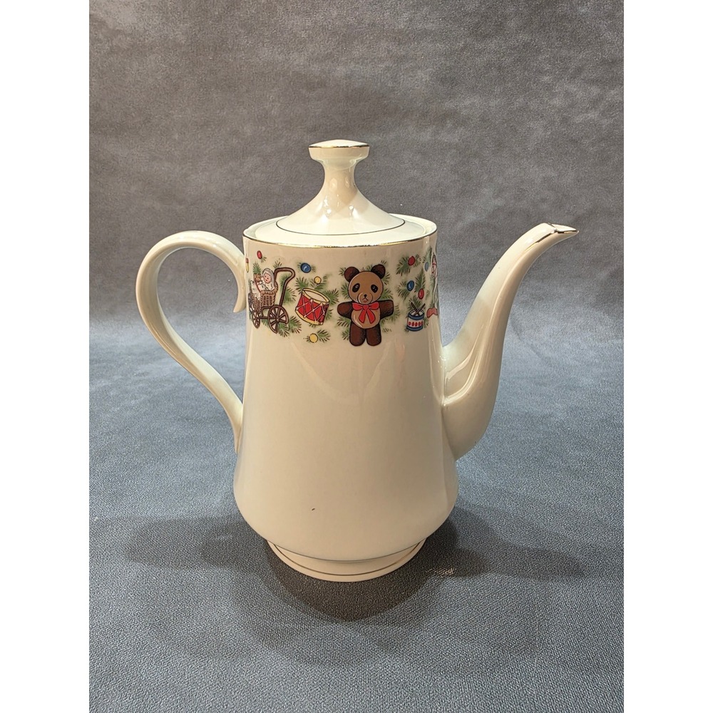 Marine Toys for Tots Christmas Teapot Coffee Server Vintage Toys Holiday 10 in